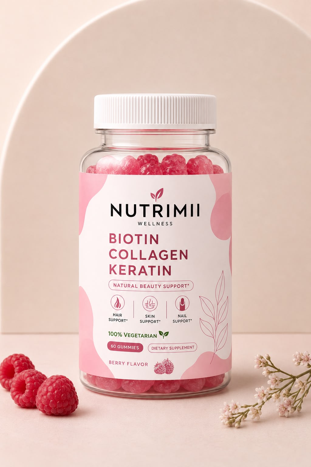 Nutrimii Biotin, Collagen, Keratin gummies